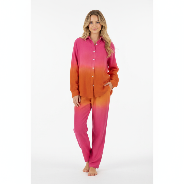 Clementine Womens Top & Pant Set Flamingo Ombre