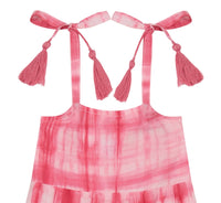 Mer St Barth Bella Girls' Shoulder Tie Sundress Hibiscus Shibori