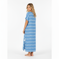 Mer St Barth Capucine Maxi Women's Caftan Sky White Embroidery