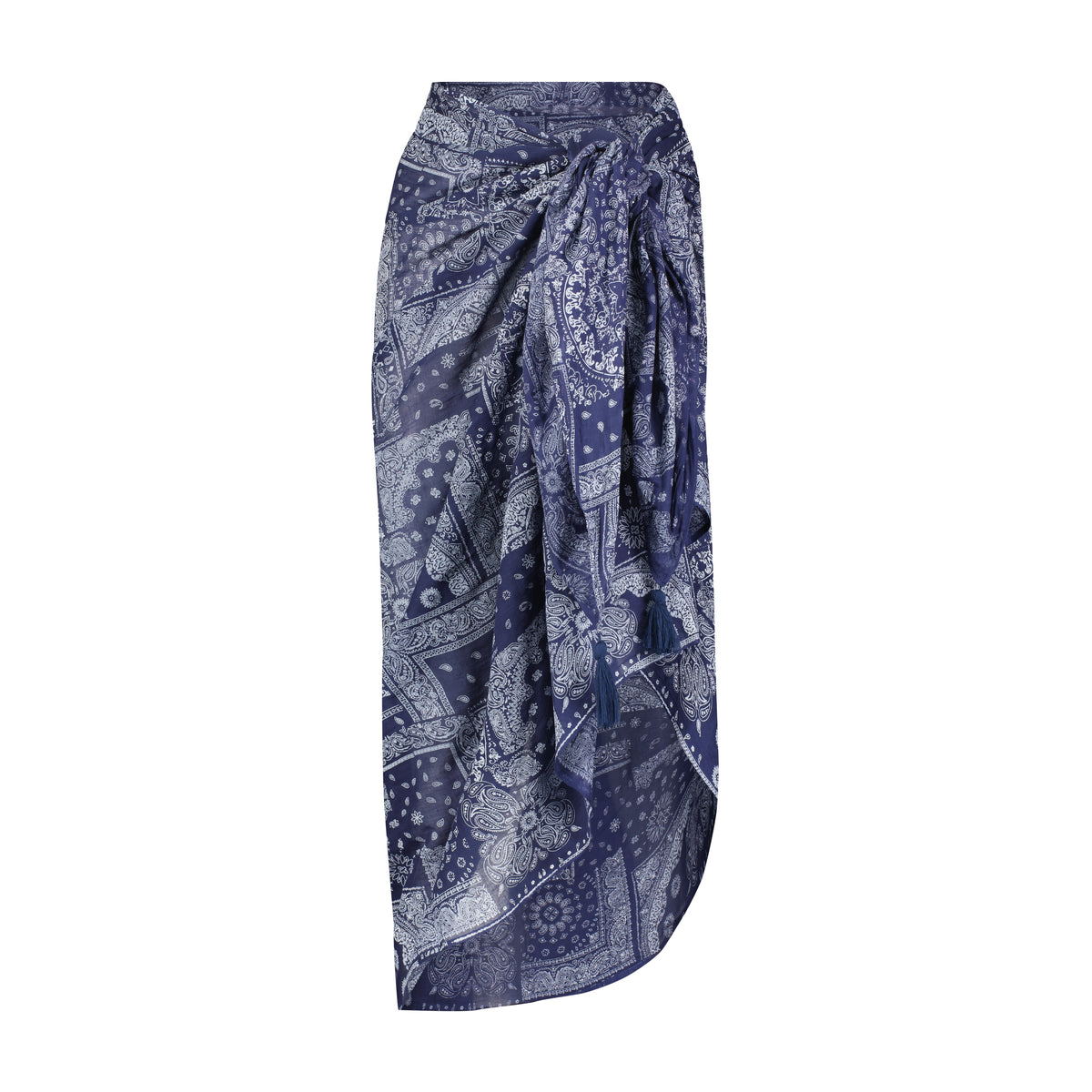 Mer St Barth Cotton Saline Pareo Navy Bandana