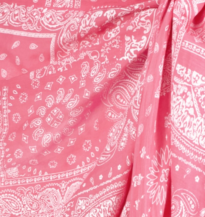 Mer St Barth Cotton Saline Pareo Pink Bandana
