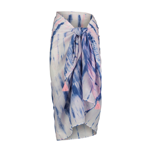 Mer St Barth Cotton Saline Pareo Rose Blue Shibori