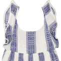 Mer St Barth Daphne Girls' Flutter Sleeve Dress Navy Stripe