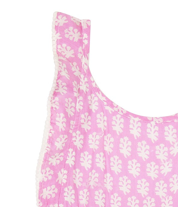 Mer St Barth Daphne Girls' Flutter Sleeve Dress Violet Booti