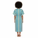Mer St Barth Delphine Women's Kaftan Green Multi Stripe