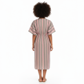 Mer St Barth Delphine Women's Kaftan Pink Multi Stripe