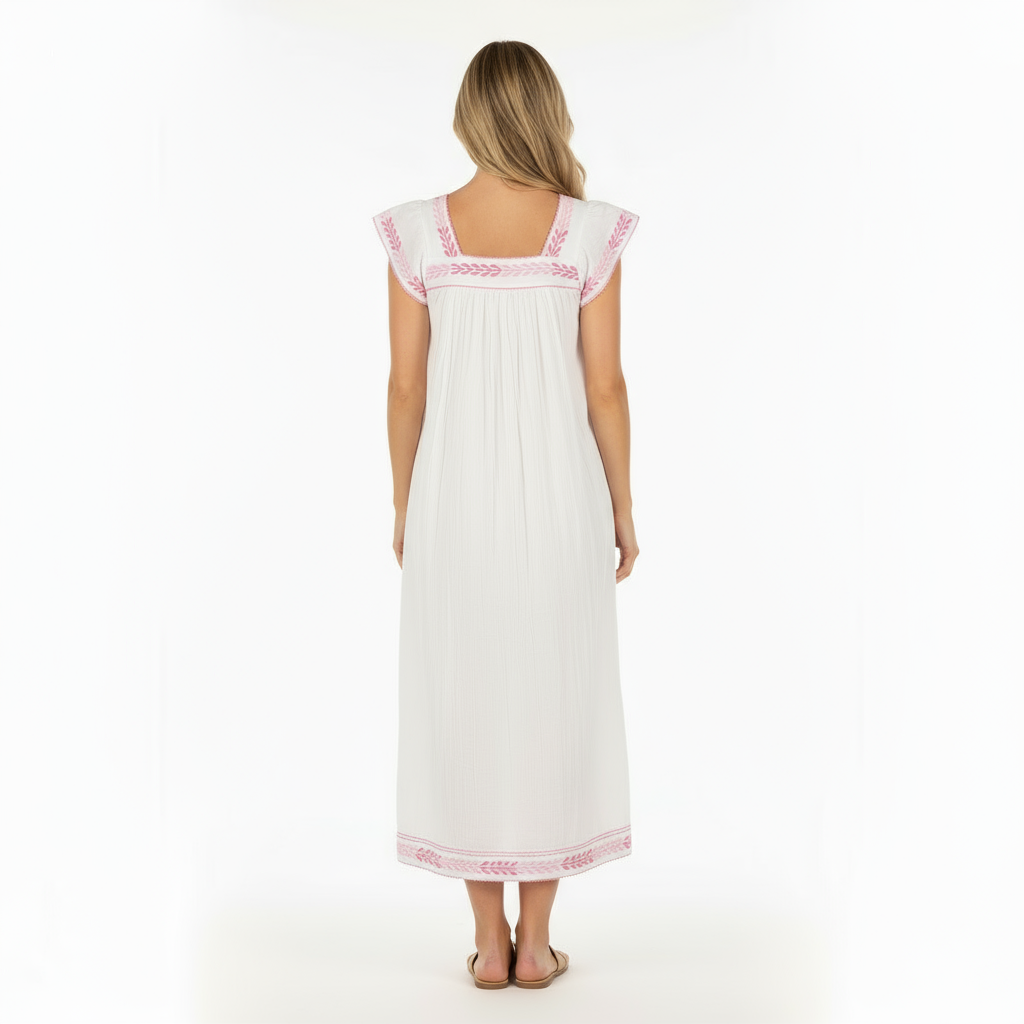 Maxi Sandrine Women's Dress Petal Embroidery