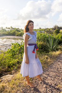 Mer St Barth Embroidery Belt Classic Blue Embroidery