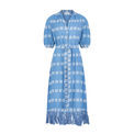 Mer St Barth Estelle Women's Fringed Shirtdress Sky White Embroidery