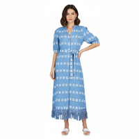Mer St Barth Estelle Women's Fringed Shirtdress Sky White Embroidery
