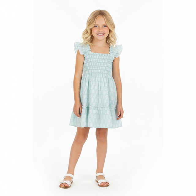 Mini Paloma Girl's Dress Seafoam Booty