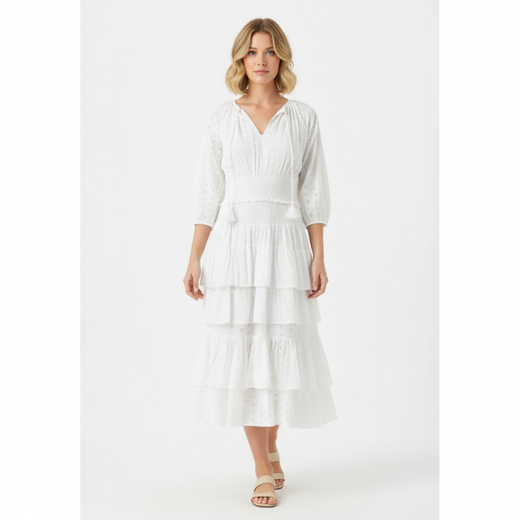 Lola Women's Blouse White Eyelet