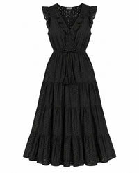 Giselle Women's Maxi Dress Black Eyelet