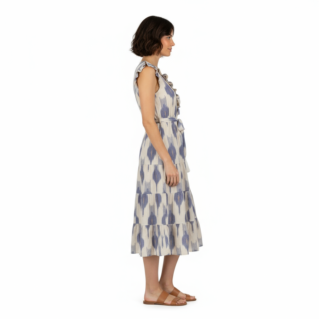Mer St Barth Giselle Women's Maxi Dress La Creme Ikat
