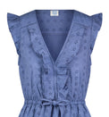 Mer St Barth Giselle Women's Maxi Dress Ocean Blue Eyelet