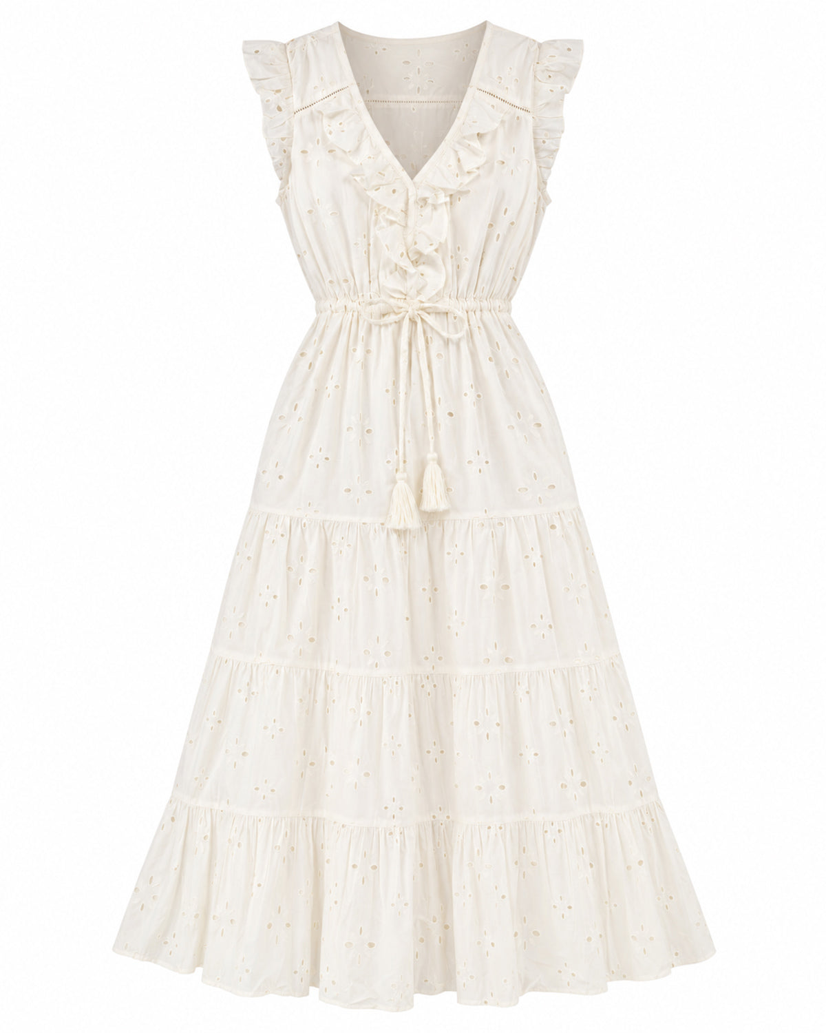 Giselle Women's Maxi Dress White Eyelet