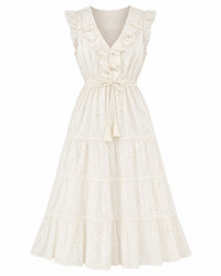 Giselle Women's Maxi Dress White Eyelet