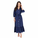 Mer St Barth Juliette Women's shirtdress Indigo Blue Ikat