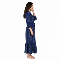 Mer St Barth Juliette Women's shirtdress Indigo Blue Ikat