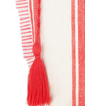 Mer St Barth La Plage Ruffle Pouch Red Dobby Stripe