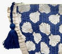 Mer St Barth La Plage Ruffle Pouch Shell Beach Navy