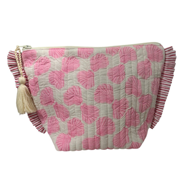 Mer St Barth La Plage Ruffle Pouch Shell Beach Pink