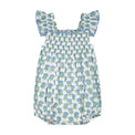 Mer St Barth Leila Baby Romper Aqua Floral Block Print