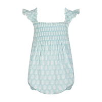Mer St Barth Leila Baby Romper Seafoam Booty