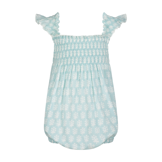 Mer St Barth Leila Baby Romper Seafoam Booty