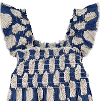 Mer St Barth Leila Baby Romper Shell Beach Navy