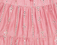 Mer St Barth Luxe Giselle Women's Maxi Dress Rose Silk Dupioni