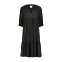 Mer St Barth Martine Women's Popover Dress Black Cotton Gauze