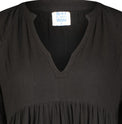 Mer St Barth Martine Women's Popover Dress Black Cotton Gauze