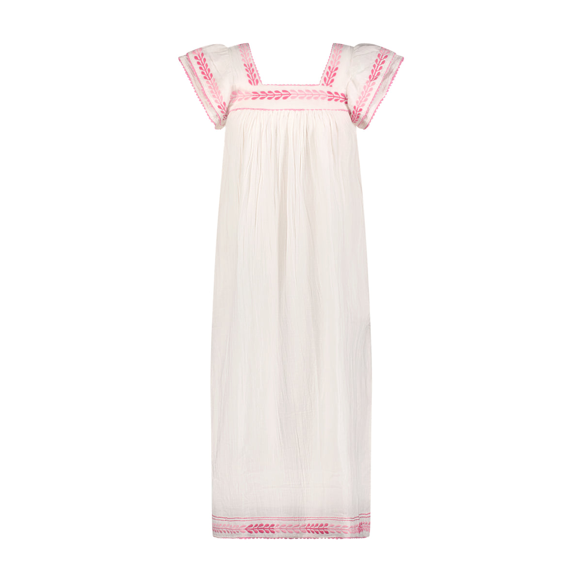 Mer St Barth Maxi Sandrine Women's Dress Petal Embroidery