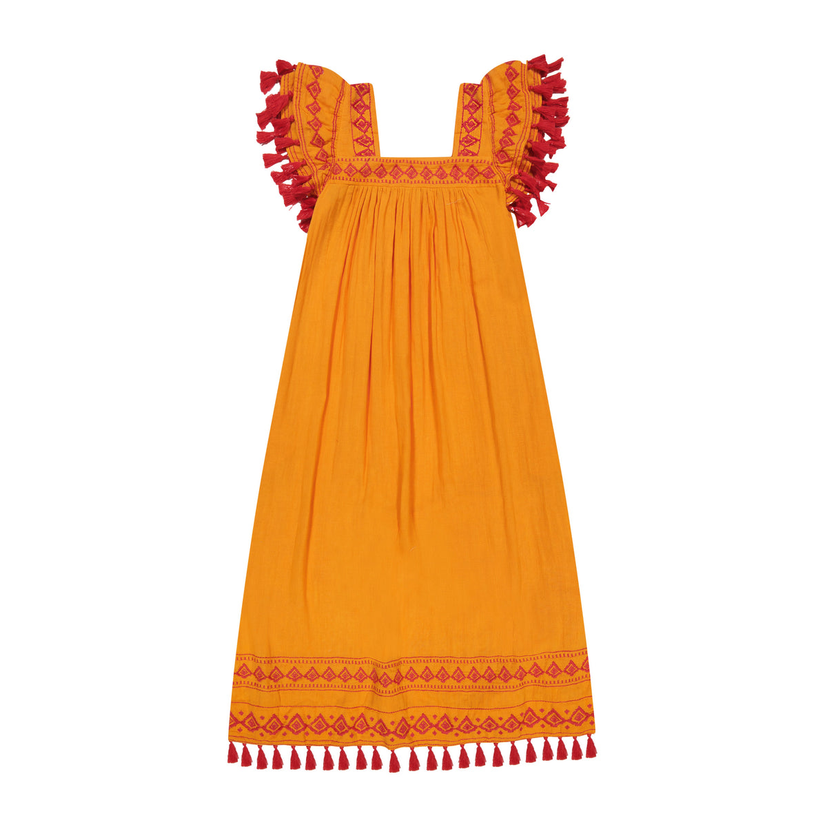 Mer St Barth Maxi Sandrine Women's Dress Sunkist Embroidery