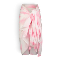 Mer St. Barth pink and white dip dye cotton pareo beach cover-up with tassel details