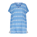 Mer St. Barth Capucine mini caftan in sky blue with white embroidery and tassel details