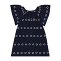 Mer St Barth Mini Capucine Girls' Coverup Navy Embroidery