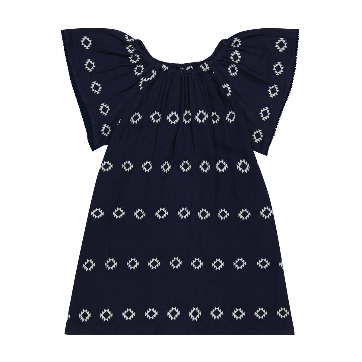 Mer St Barth Mini Capucine Girls' Coverup Navy Embroidery