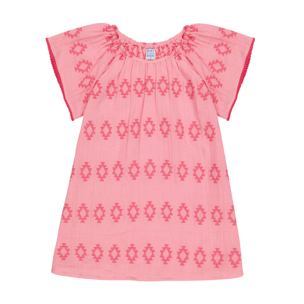 Mer St Barth Mini Capucine Girls' Coverup Rose Embroidery