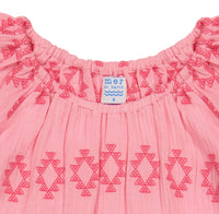 Mer St Barth Mini Capucine Girls' Coverup Rose Embroidery