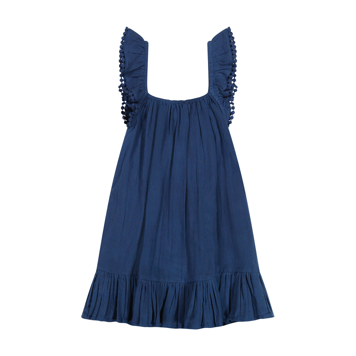 Mer St Barth Mini Eva Girls' Ruffle Dress Lapis Blue