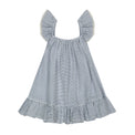 Mer St Barth Mini Eva Girls' Ruffle Dress Marine Stripe