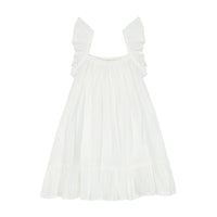 Mer St Barth Mini Eva Girls' Ruffle Dress White