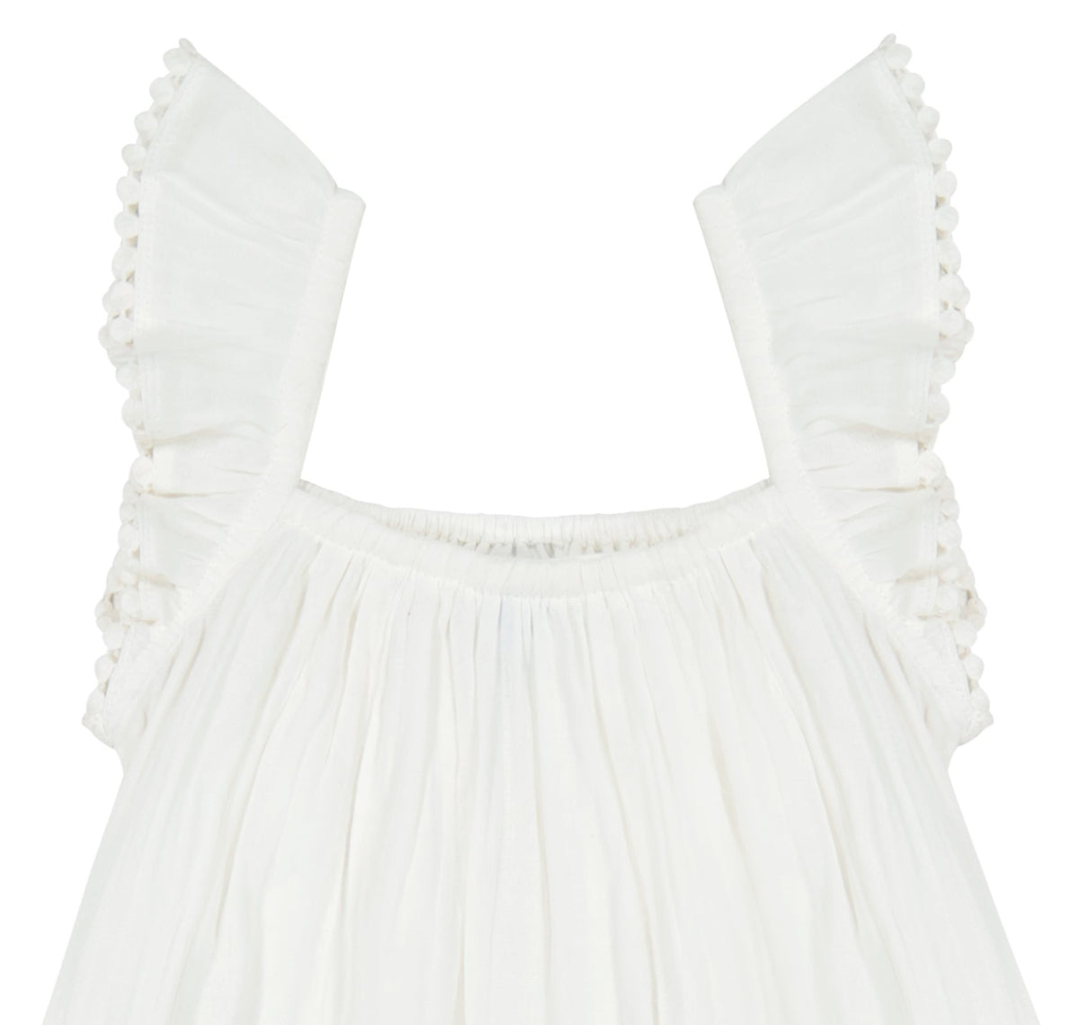 Mer St Barth Mini Eva Girls' Ruffle Dress White