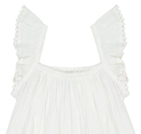 Mer St Barth Mini Eva Girls' Ruffle Dress White