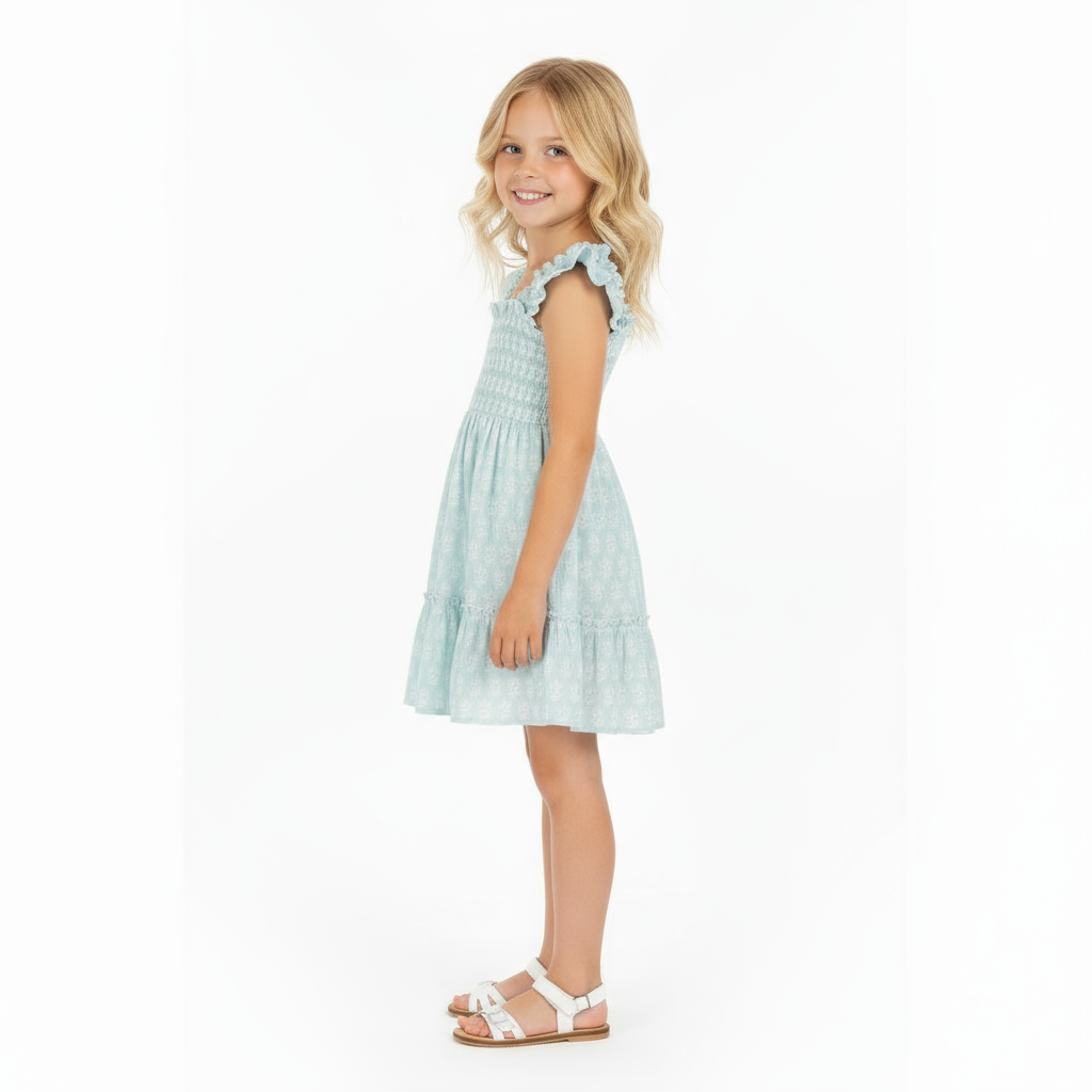 Mer St Barth Mini Paloma Girls' Dress Seafoam Booty