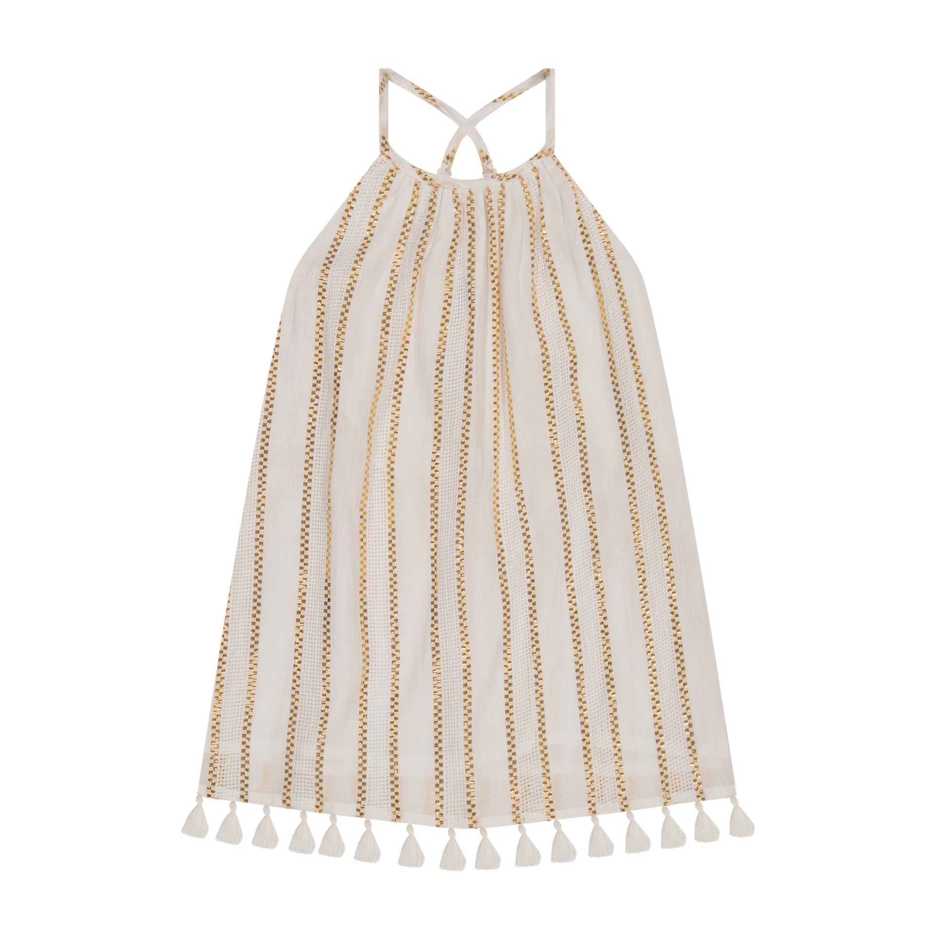 Mini Chantal Girl's Sundress Gold Lurex Stripe 6 / Gold Stripe
