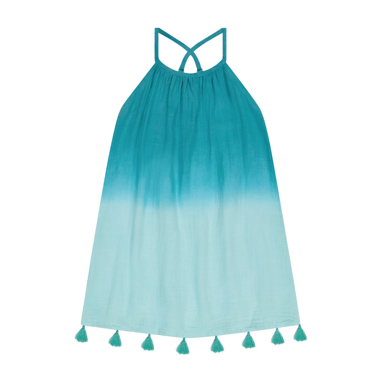 Mini Chantal Girls Dress Aqua Ombre
