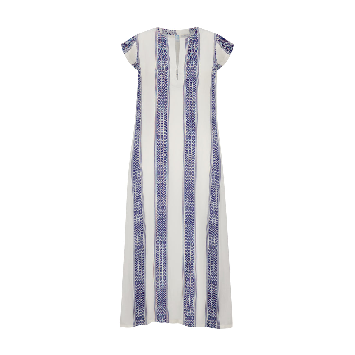 Mer St Barth Noa Women's Maxi Kaftan Navy Stripe